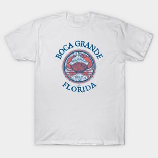 Boca Grande, Florida, with Stone Crab on Wind Rose T-Shirt